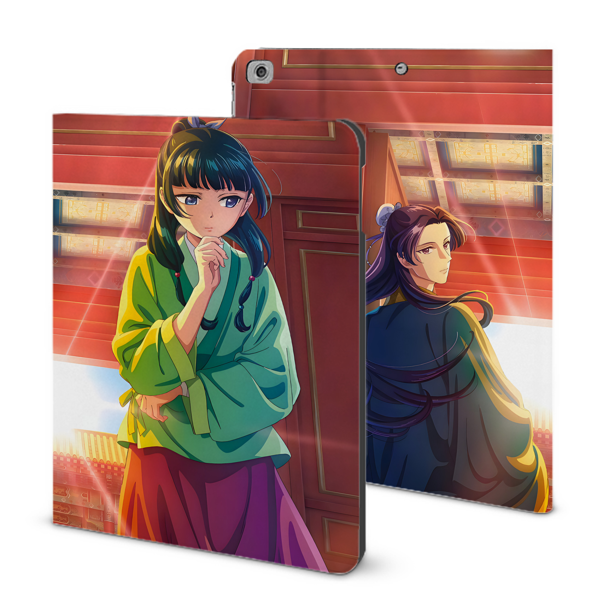（画像用） 薬屋のひとりごと The Apothecary Diaries IPad ケース ブック型 PUレザー TPU 耐衝撃 軽量 薄型 ペン収納なし 全面保護 IPad 各モデル対応